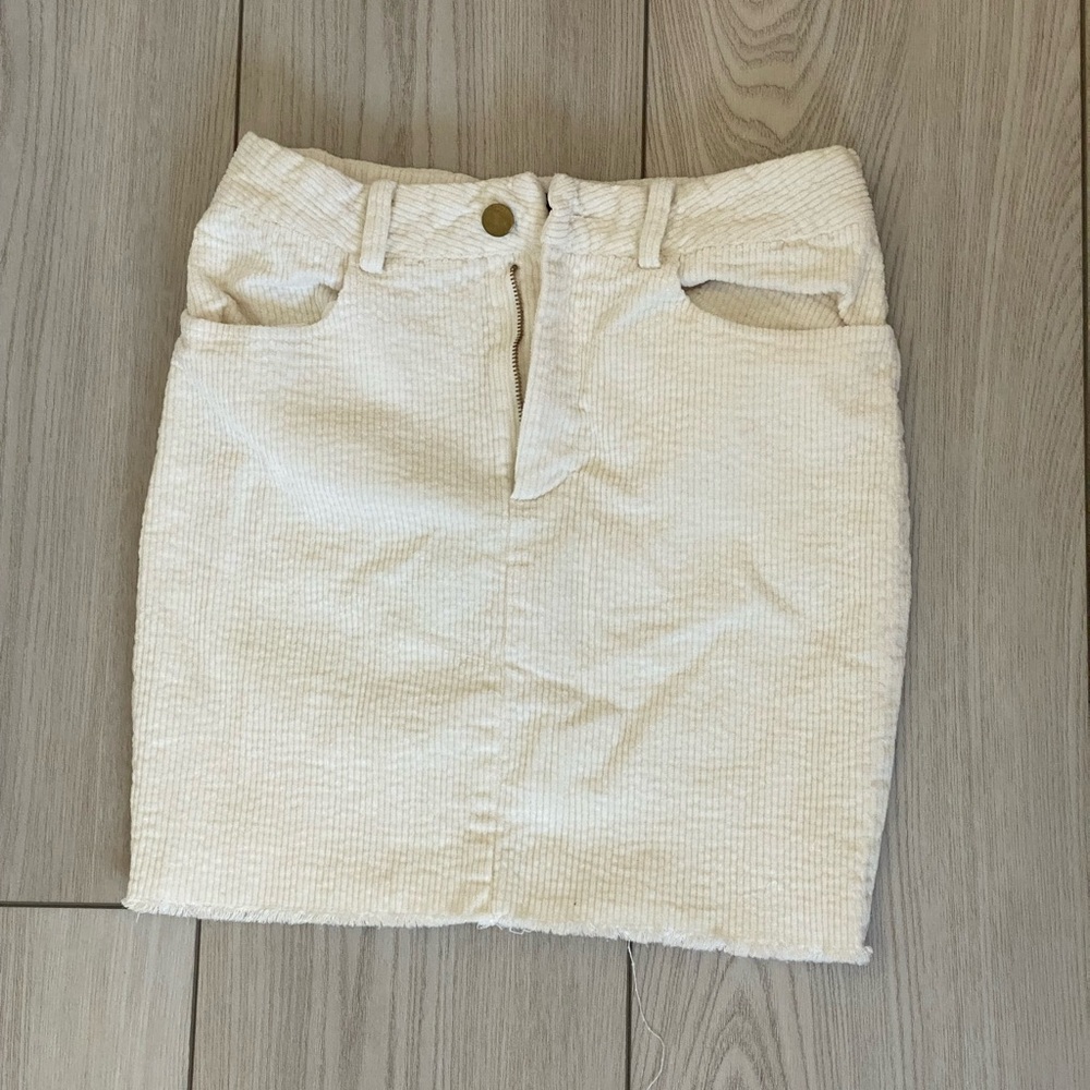 White Courdoroy skirt